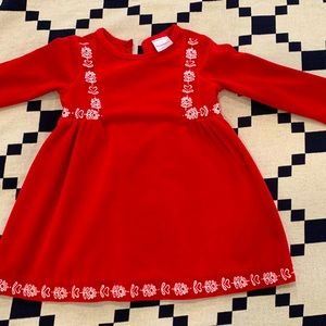 hanna andersson velour holiday dress 18-24M